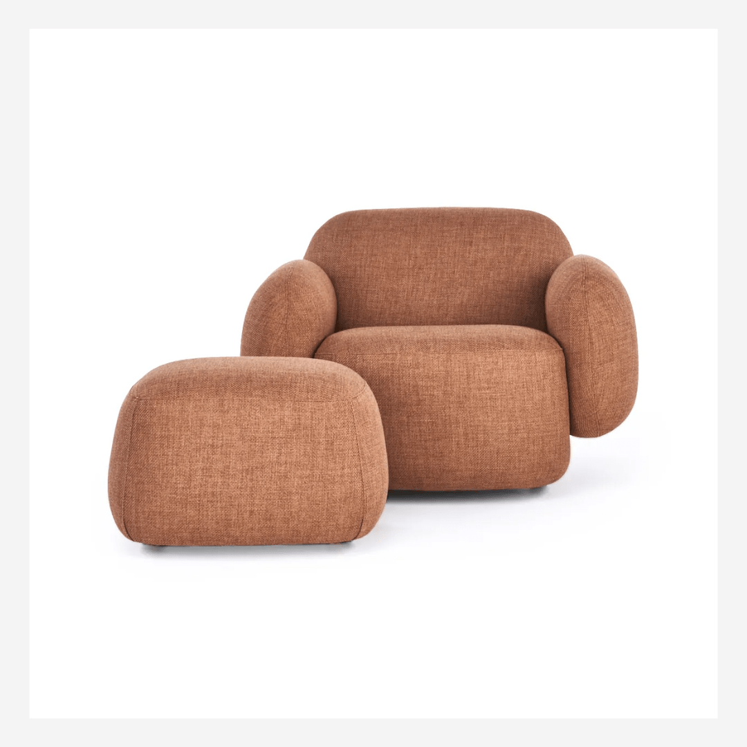 Harper Accent Chair & Ottoman - Luxus Maison