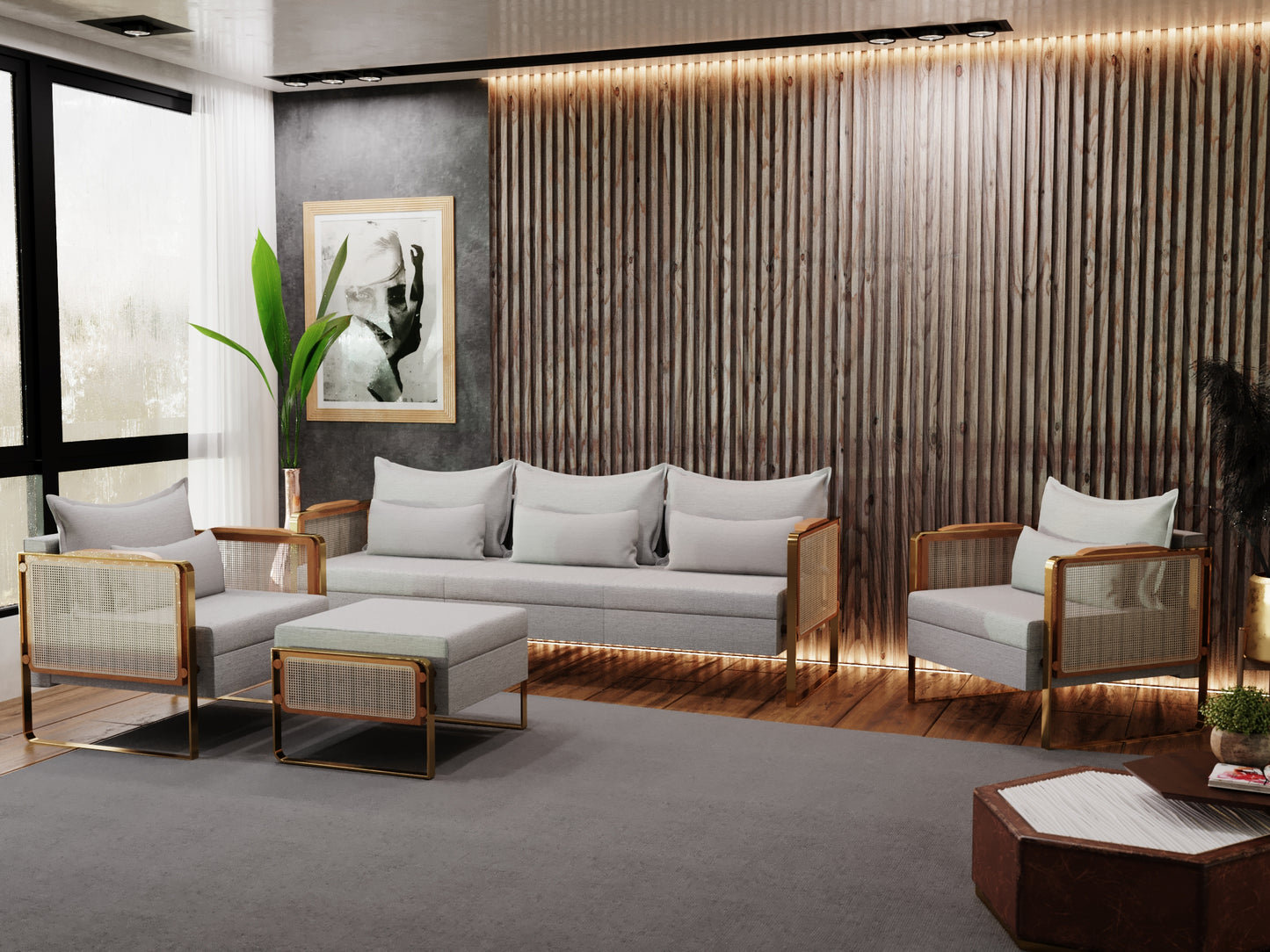 Ari Accent Chair & Ottoman