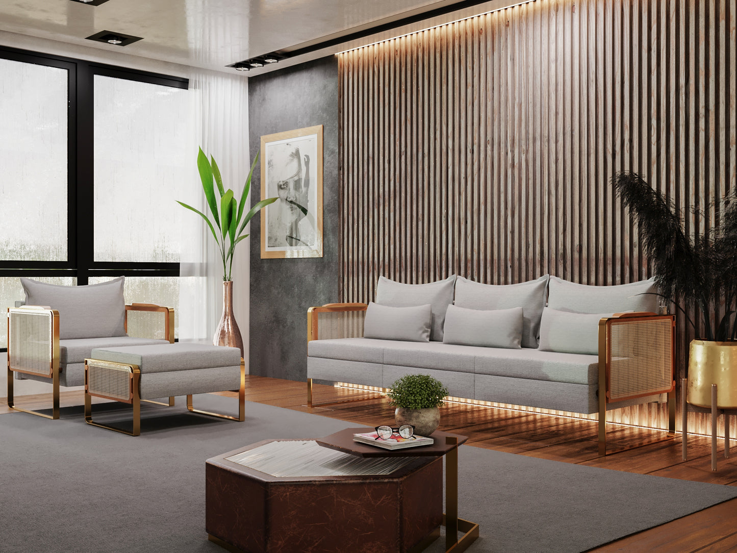 Ari Accent Chair & Ottoman