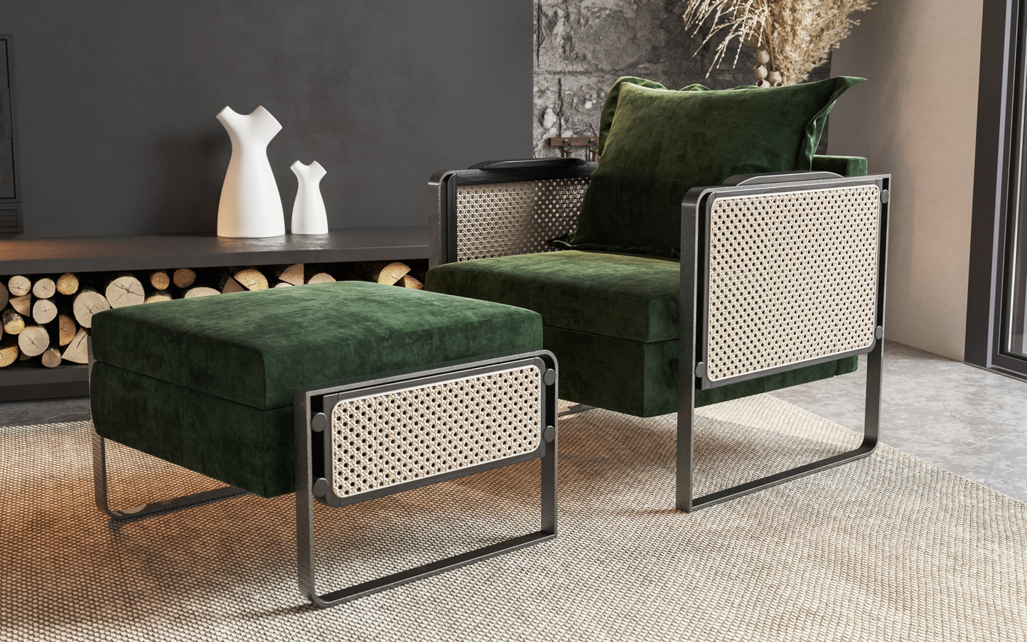 Ari Accent Chair & Ottoman
