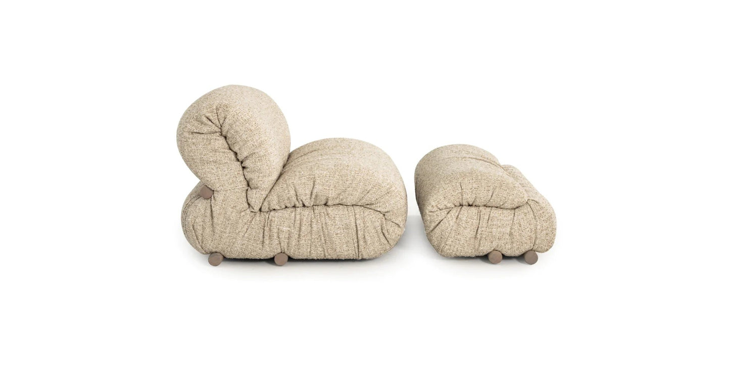 Pli Accent Chair & Ottoman - LUXUS MAISON