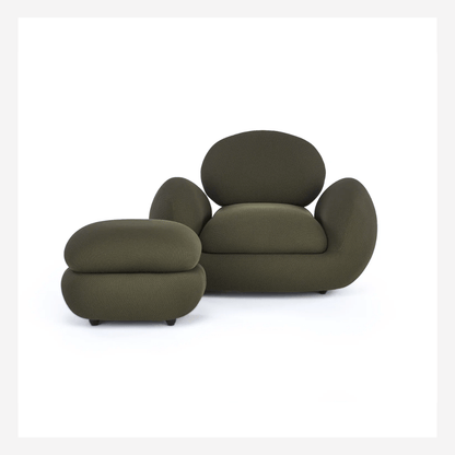 Orbe Accent Chair & Ottoman - Luxus Maison